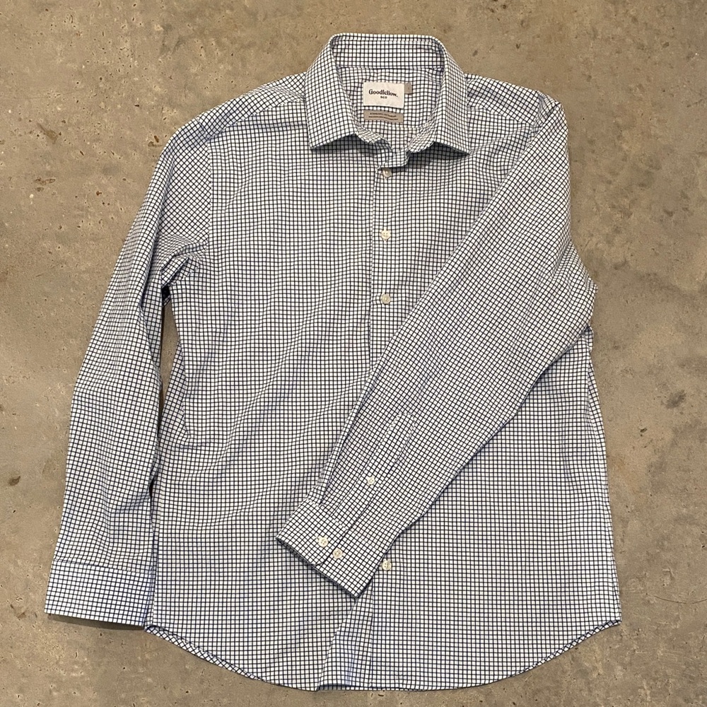 Goodfellow & Co Men's White & Navy Gingham Shirt